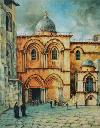 Courtyard of the Holy Sepulchre Church by Aram Hambaryan
